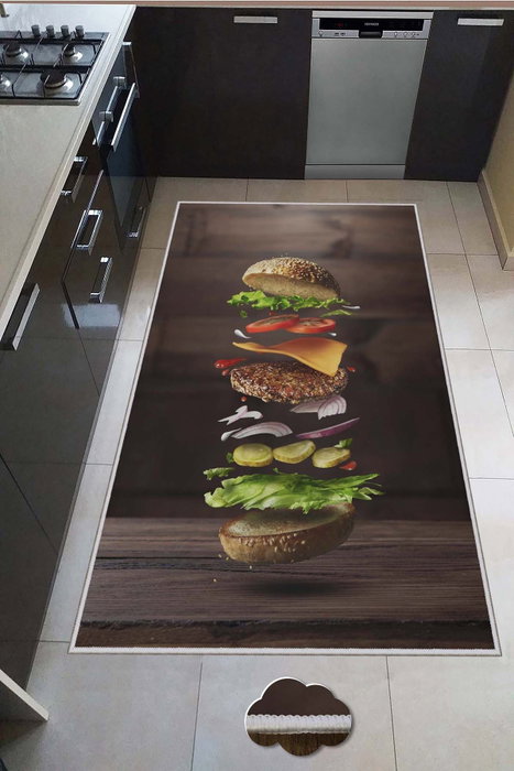 Conceptum Hmnt537 Alfombra de Pasillo 80 x 150 cm, 100% Poliéster, Lavable a Máquina, Antibacteriana y Antideslizante